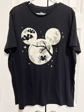 Disney Black Halloween Mickey Moon Tee XL